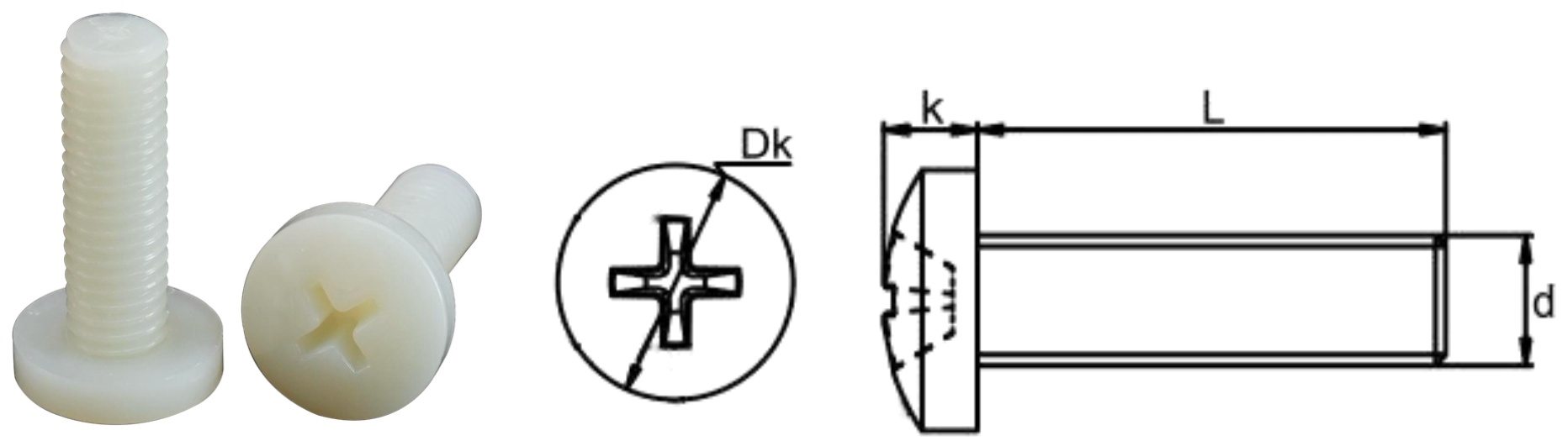 PP/P0 Cross Pan Head Screw — product photo and dimensional drawing