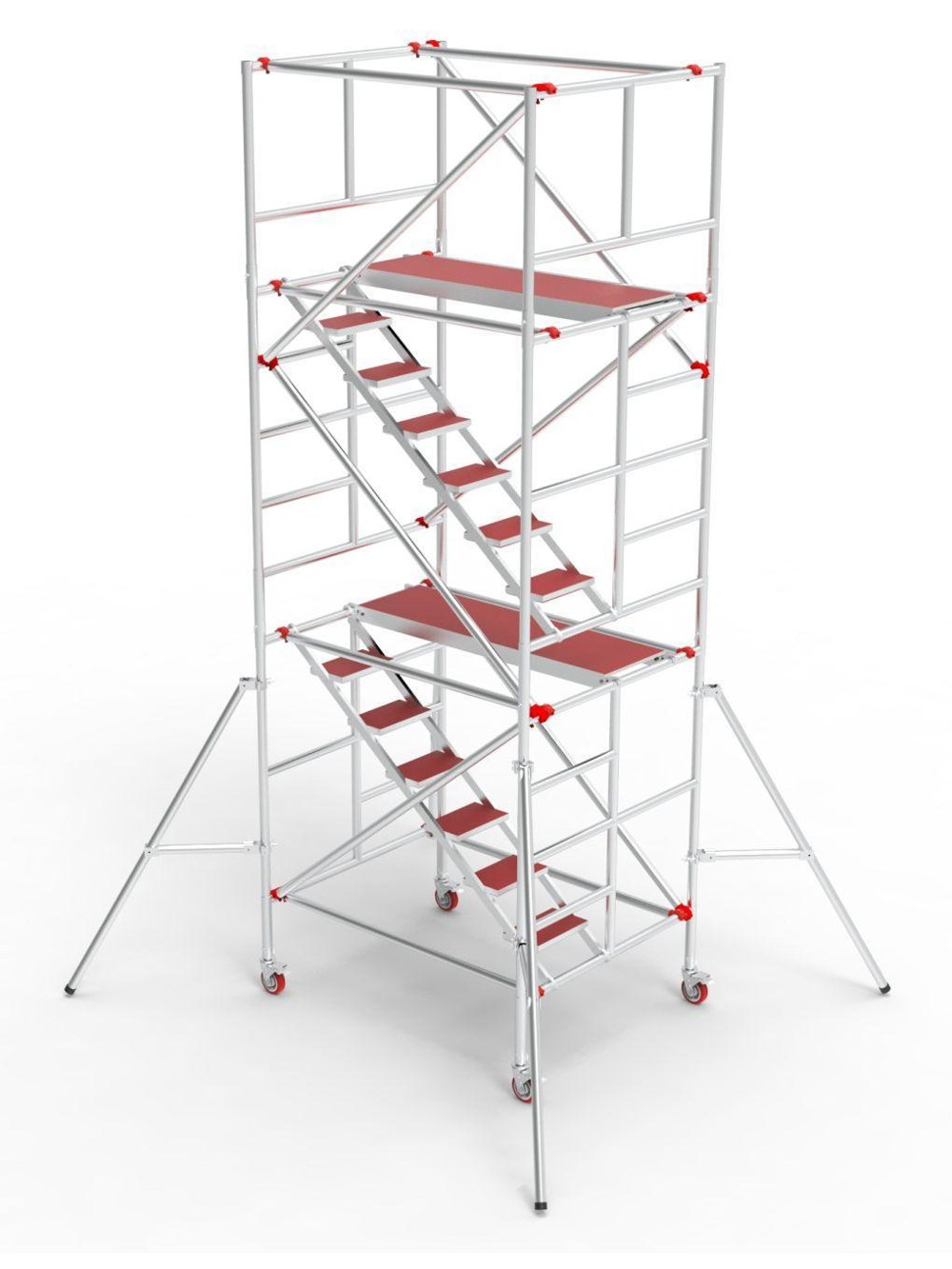 Aluminum general purpose scaffolding with stairway